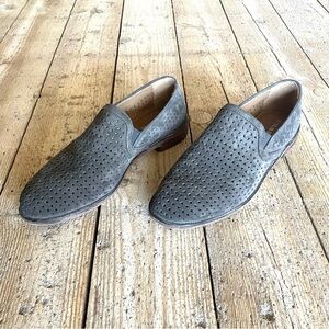 Trask Ali Taupe Suede Perforated Loafers 8.5 NWOT Quiet Luxury Neutral Flat